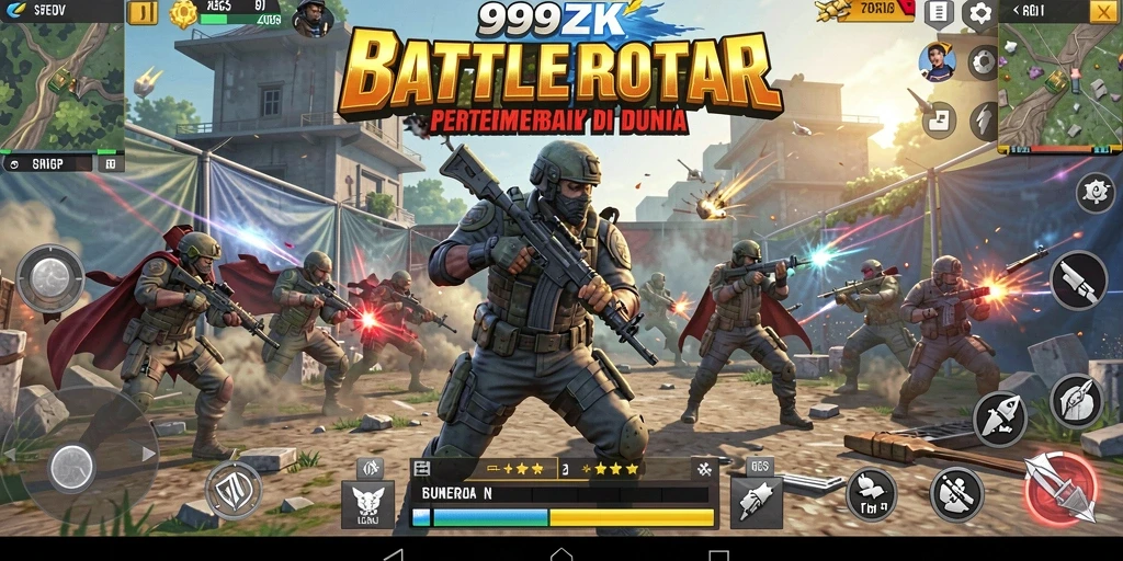 Tampilan gameplay intens dari 999ZK dalam aksi Battle Royale.