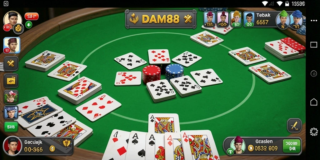 Tampilan gameplay Gaple yang mengasyikkan di DAM88.