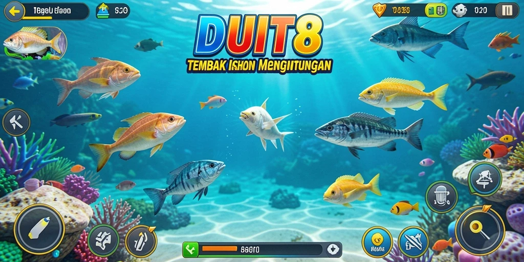 Screenshot gameplay seru Tembak Ikan di DUIT8.