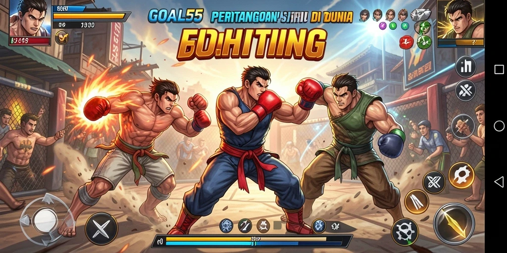 Gameplay seru dan dinamis dalam pertarungan GOAL55.