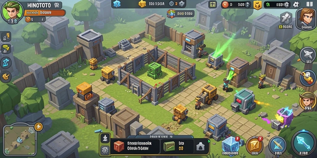 Screenshot HINOTOTO menunjukkan aksi menegangkan dari gameplay Tower Defense.