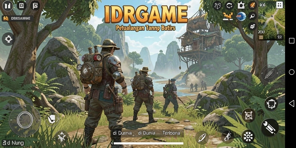 Tampilan gameplay IDRGAME yang menakjubkan di dunia terbuka.