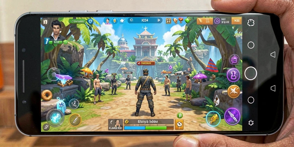 Screenshot K234 menunjukkan karakter yang berinteraksi di dunia simulasi.