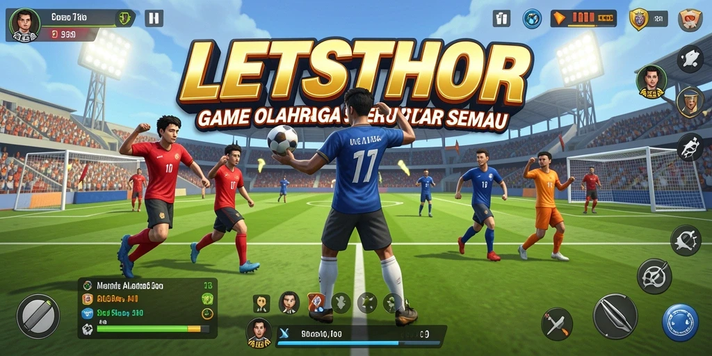 Screenshot gameplay LETSTHOR dengan aksi olahraga seru.