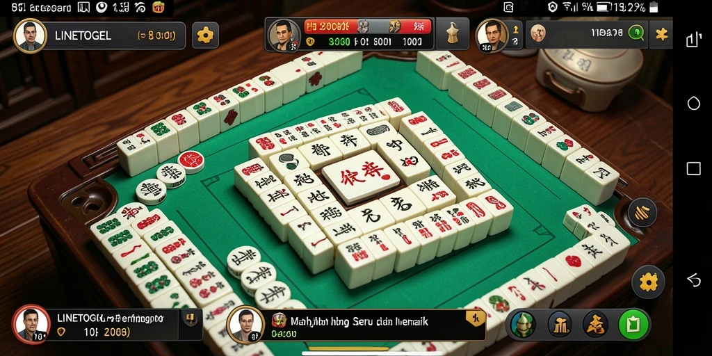 Tampilan screenshot utama LINETOGEL menampilkan gameplay Mahjong yang menarik.