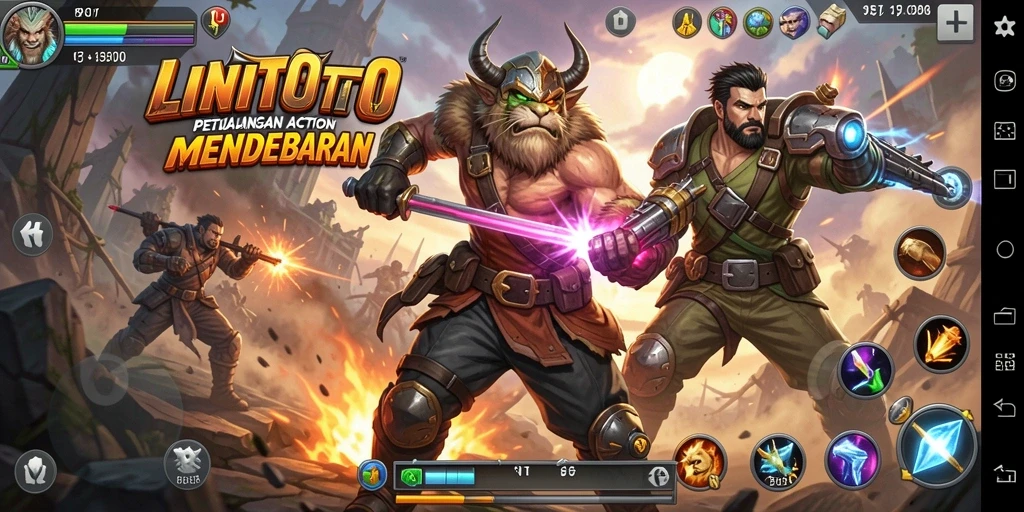 Tampilan gameplay mendebarkan dari LINITOTO dengan aksi yang intens.