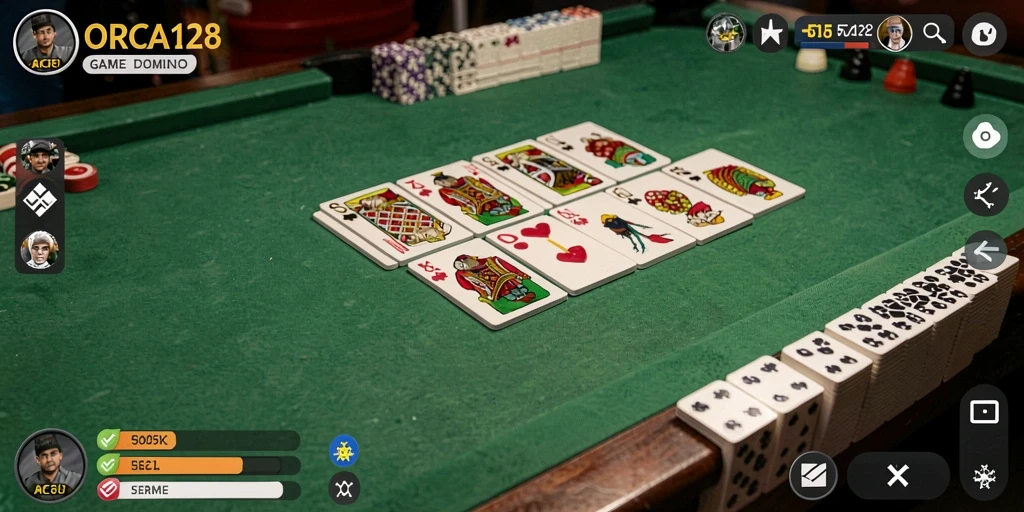 Tampilan gameplay seru dalam game Domino ORCA128.