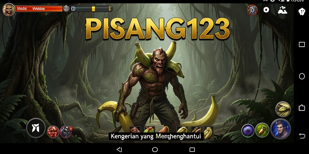 Tangkapan layar intens dari gameplay horor PISANG123.