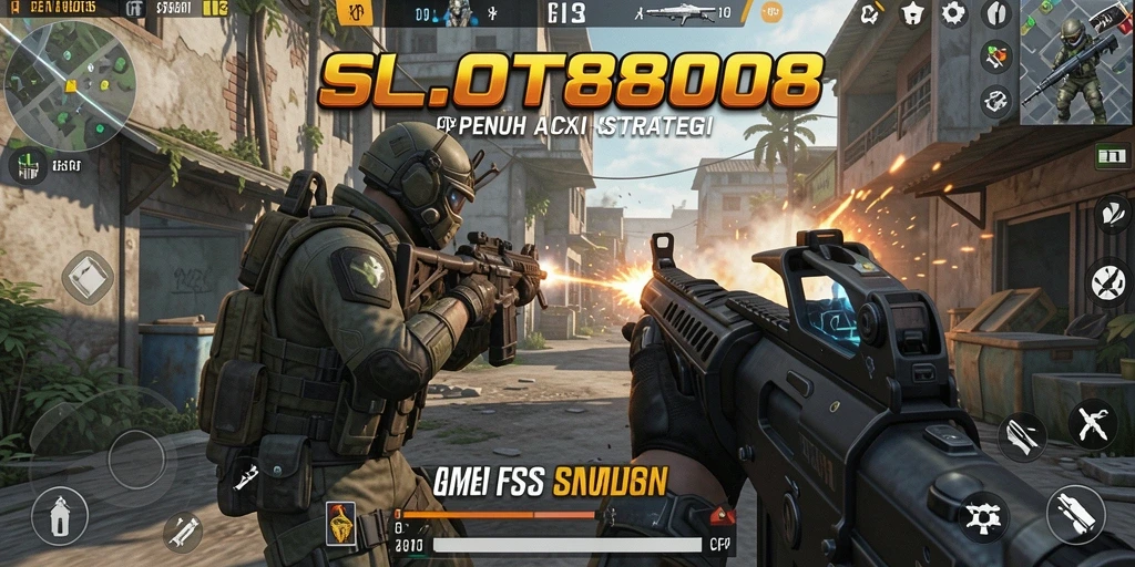 Gameplay menegangkan dalam SLOT8808 dengan aksi tembak-menembak yang seru.