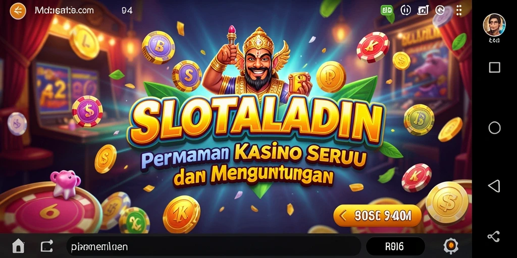 Screenshot menunjukkan tampilan vibran permainan Kasino SLOTALADIN.