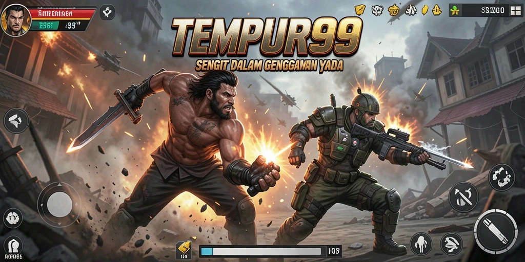 Gameplay TEMPUR99 penuh aksi dan pertarungan yang mendebarkan.