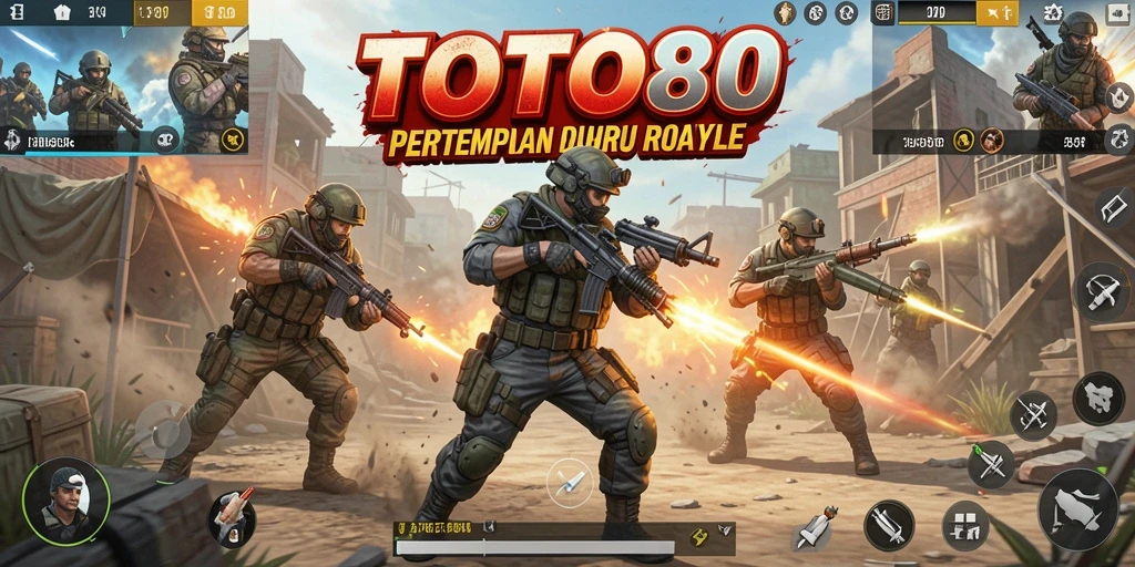 Screenshot gameplay TOTO80 menampilkan pertempuran intens di arena yang menegangkan.